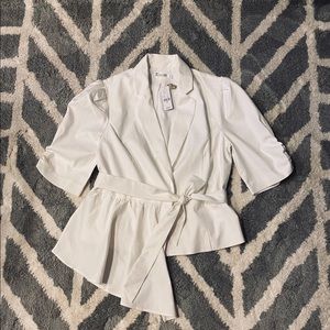 New York and Company asymetrical peplum blazer
